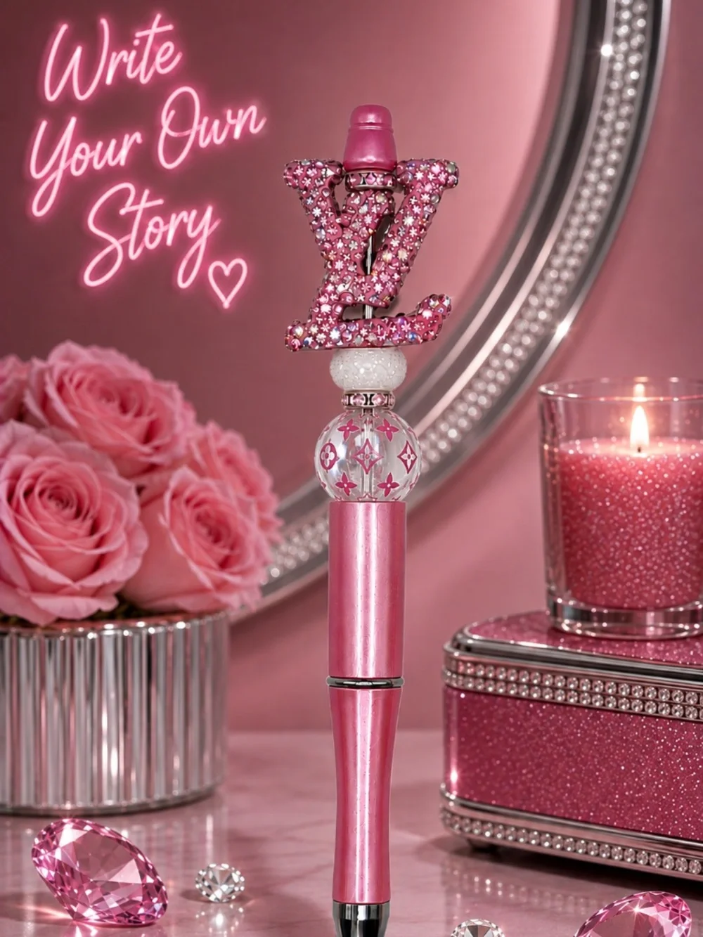 Pink Signature Sparkle Pen